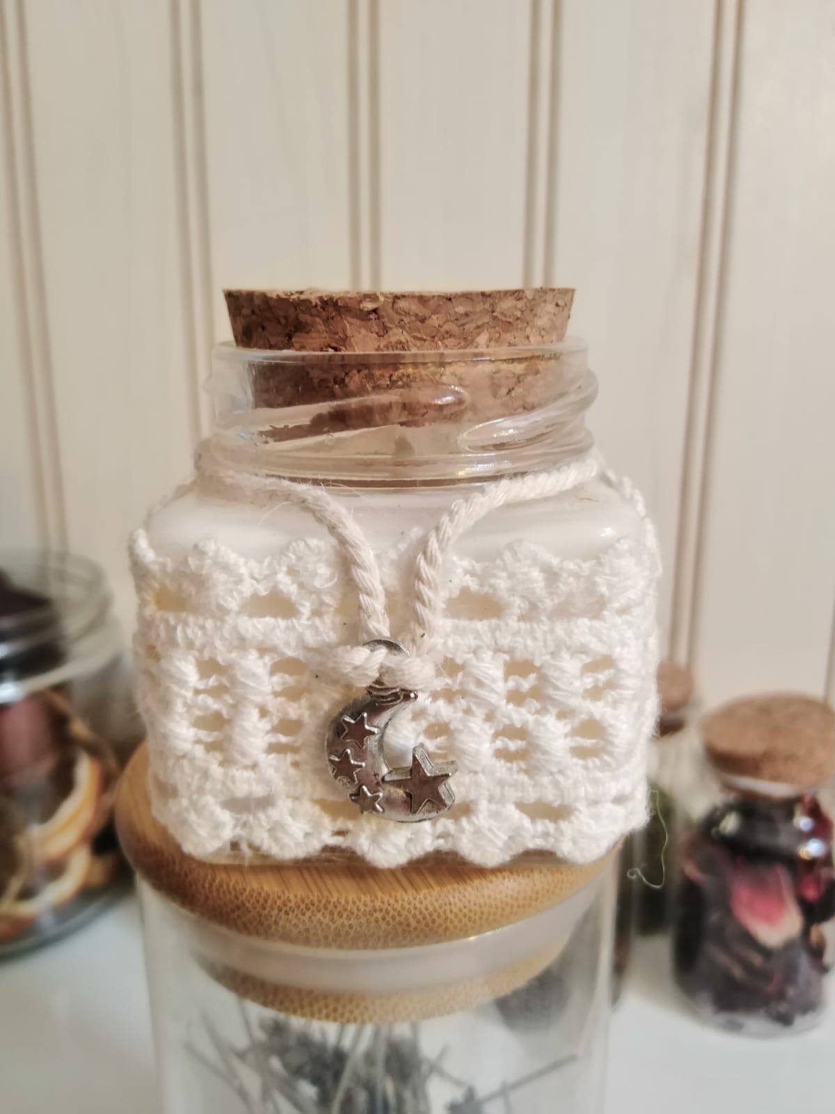 Vela de Soja /envase vidrio cuadrado/aroma vainilla caramelo