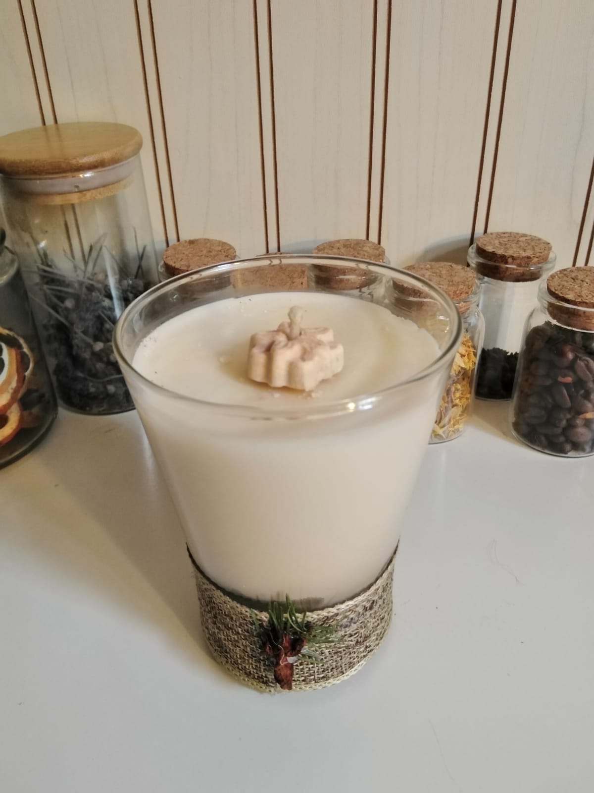 Vela de Soja /envase vidrio vaso wisky/aroma café caramelo